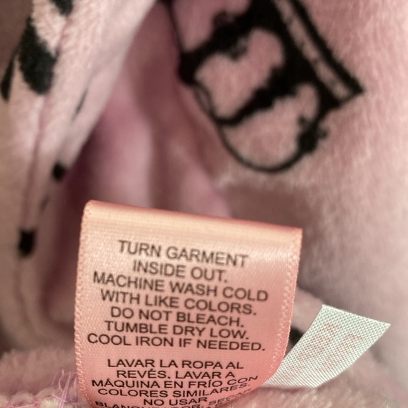 Juicy Couture Plush Soft Logo Graphic Robe JC Crowns Mauve and Black Size S M - Picture 9 of 10